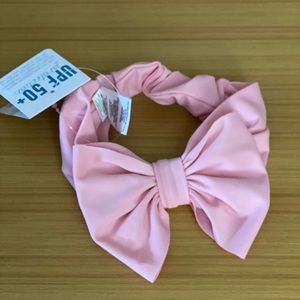 Ruffle Butts pink Swim Bow Headband new with tags